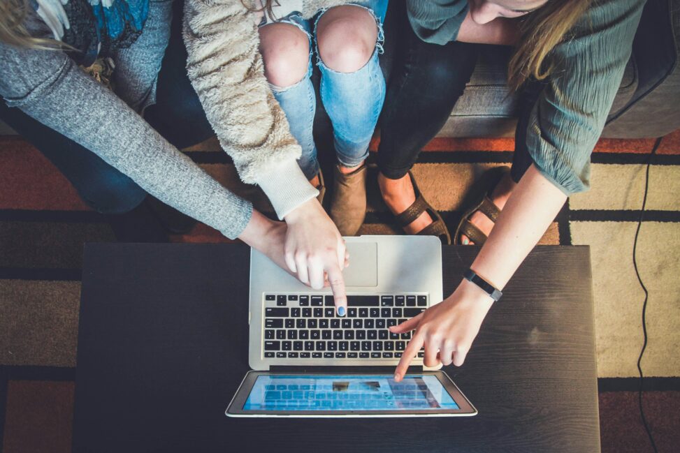 A group of students working together